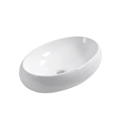 Chaozhou custom modern home solid surface vessel sink oval cabinet countertop bathroom ceramic wash basin