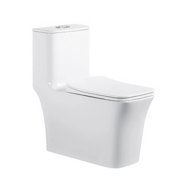 Chaozhou modern simple WC white oem China ceramic style bathroom s-trap square one piece toilet